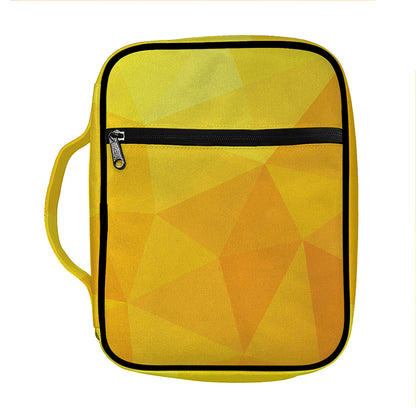 Yellow Polygonal Geometric Print Front Pocket Bible Bag