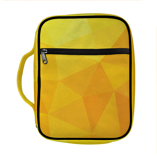 Yellow Polygonal Geometric Print Front Pocket Bible Bag