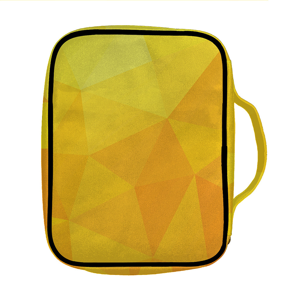 Yellow Polygonal Geometric Print Front Pocket Bible Bag