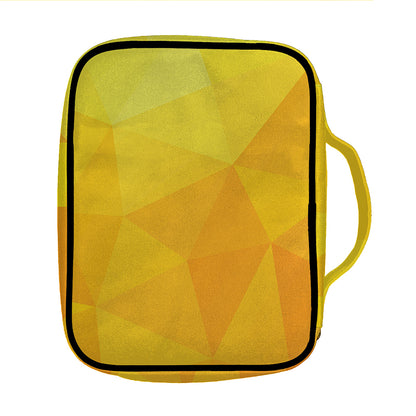 Yellow Polygonal Geometric Print Front Pocket Bible Bag