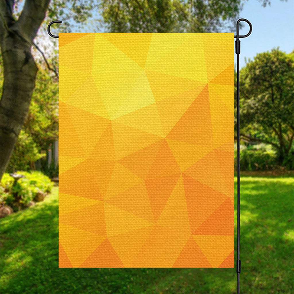 Yellow Polygonal Geometric Print Garden Flag