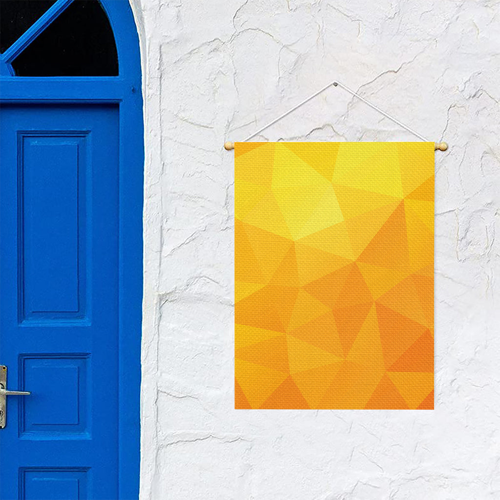 Yellow Polygonal Geometric Print Garden Flag