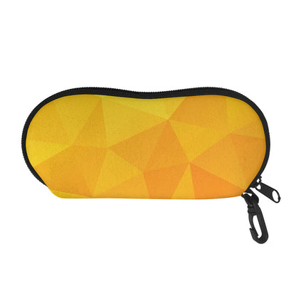 Yellow Polygonal Geometric Print Glasses Case
