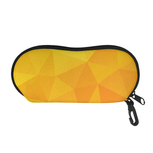 Yellow Polygonal Geometric Print Glasses Case