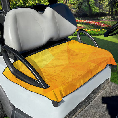 Yellow Polygonal Geometric Print Golf Cart Seat Cover