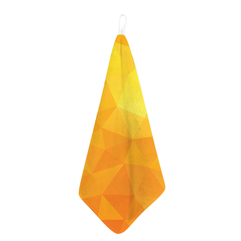 Yellow Polygonal Geometric Print Hand Towel