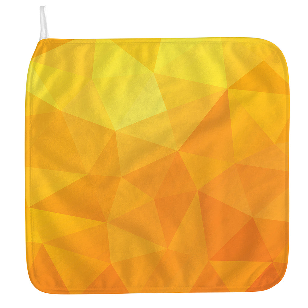 Yellow Polygonal Geometric Print Hand Towel