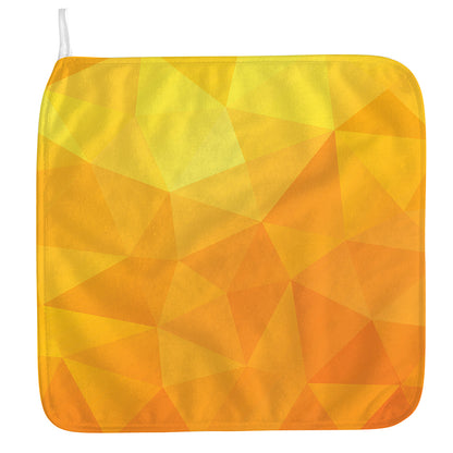 Yellow Polygonal Geometric Print Hand Towel