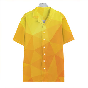 Yellow Polygonal Geometric Print Hawaiian Shirt