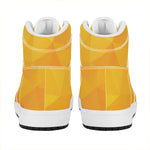 Yellow Polygonal Geometric Print High Top Leather Sneakers