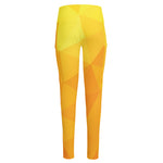 Yellow Polygonal Geometric Print High-Waisted Pocket Leggings