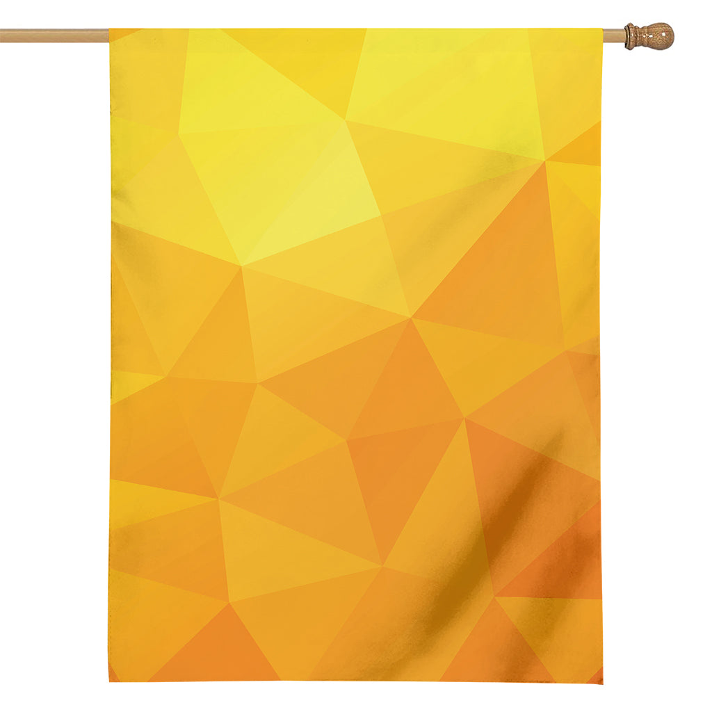 Yellow Polygonal Geometric Print House Flag
