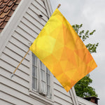 Yellow Polygonal Geometric Print House Flag