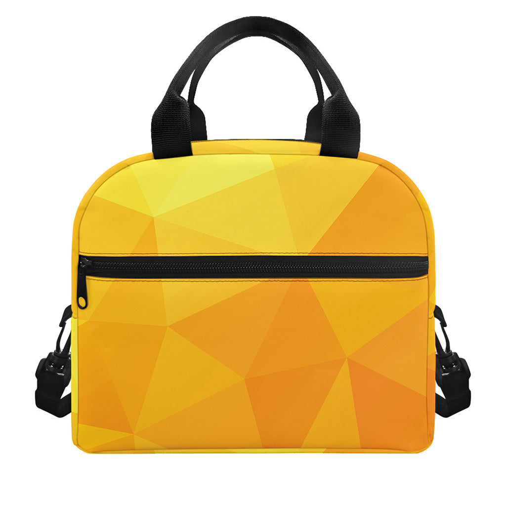 Yellow Polygonal Geometric Print Insulated Lunch Bag