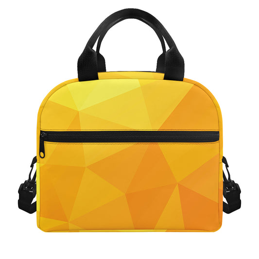 Yellow Polygonal Geometric Print Insulated Lunch Bag