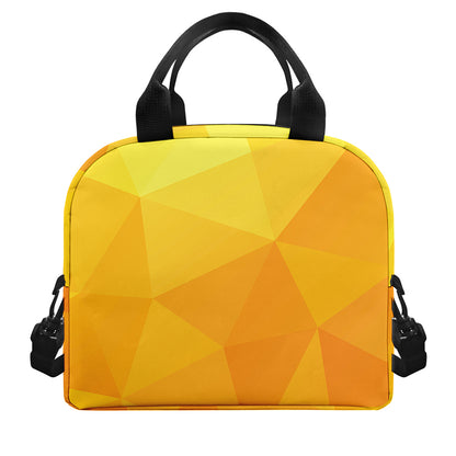 Yellow Polygonal Geometric Print Insulated Lunch Bag