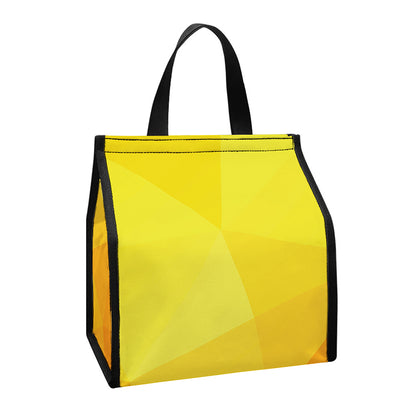 Yellow Polygonal Geometric Print Insulated Lunch Tote