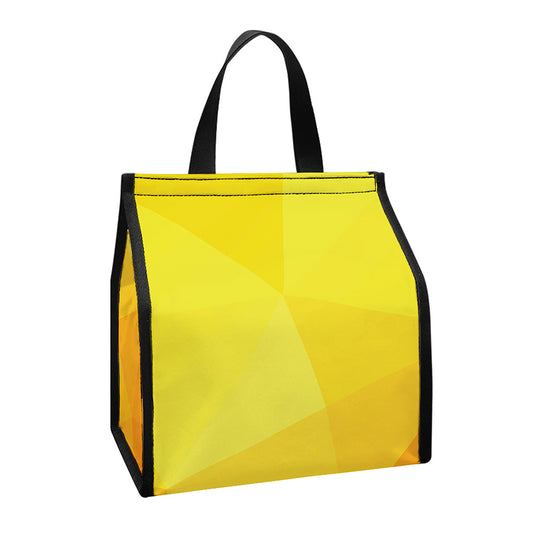 Yellow Polygonal Geometric Print Insulated Lunch Tote