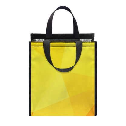 Yellow Polygonal Geometric Print Insulated Lunch Tote