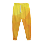 Yellow Polygonal Geometric Print Jogger Pants