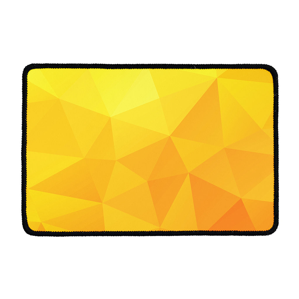 Yellow Polygonal Geometric Print Kitchen Mat