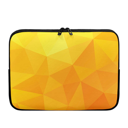Yellow Polygonal Geometric Print Laptop Sleeve