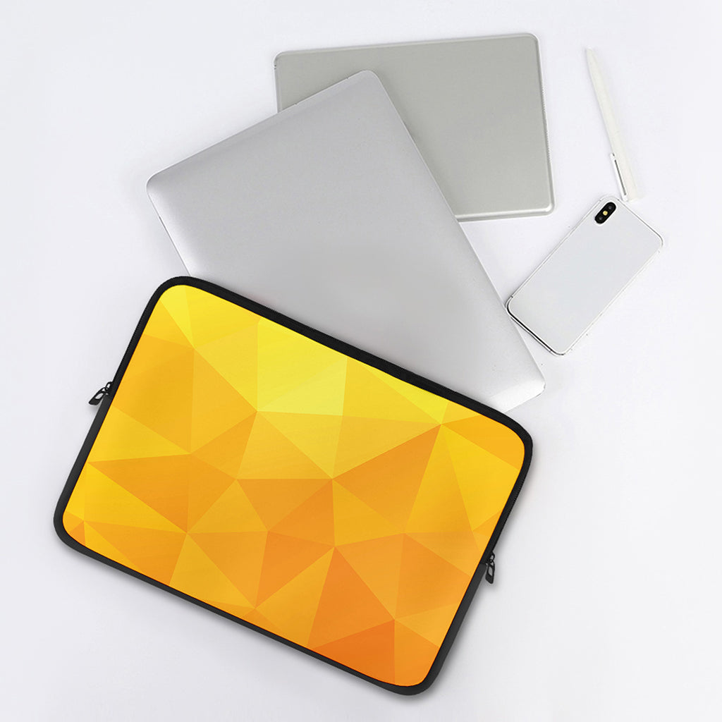 Yellow Polygonal Geometric Print Laptop Sleeve