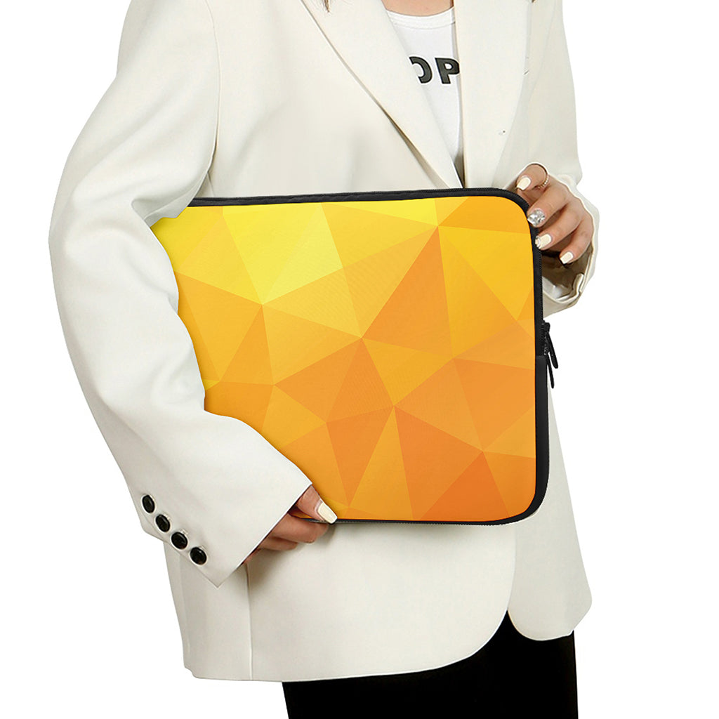Yellow Polygonal Geometric Print Laptop Sleeve