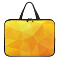 Yellow Polygonal Geometric Print Laptop Sleeve With Handle