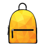 Yellow Polygonal Geometric Print Leather Backpack