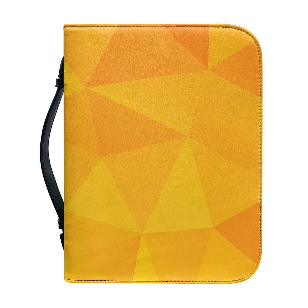 Yellow Polygonal Geometric Print Leather Bible Cover