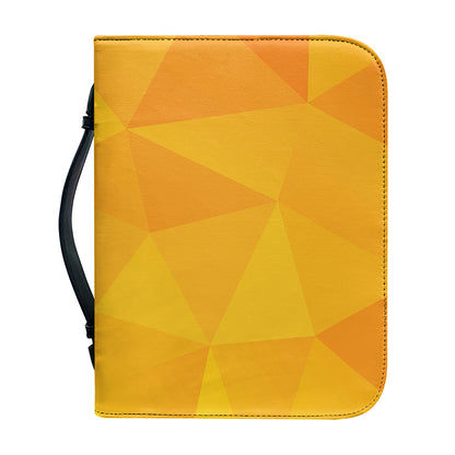 Yellow Polygonal Geometric Print Leather Bible Cover