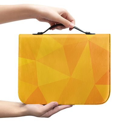 Yellow Polygonal Geometric Print Leather Bible Cover