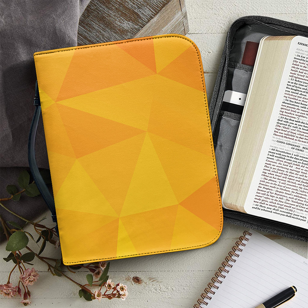Yellow Polygonal Geometric Print Leather Bible Cover