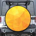 Yellow Polygonal Geometric Print Leather Spare Tire Cover