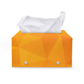 Yellow Polygonal Geometric Print Leather Tissue Box Cover