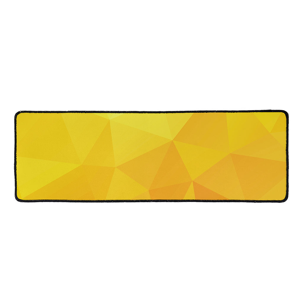 Yellow Polygonal Geometric Print Long Kitchen Mat