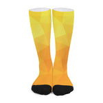 Yellow Polygonal Geometric Print Long Socks