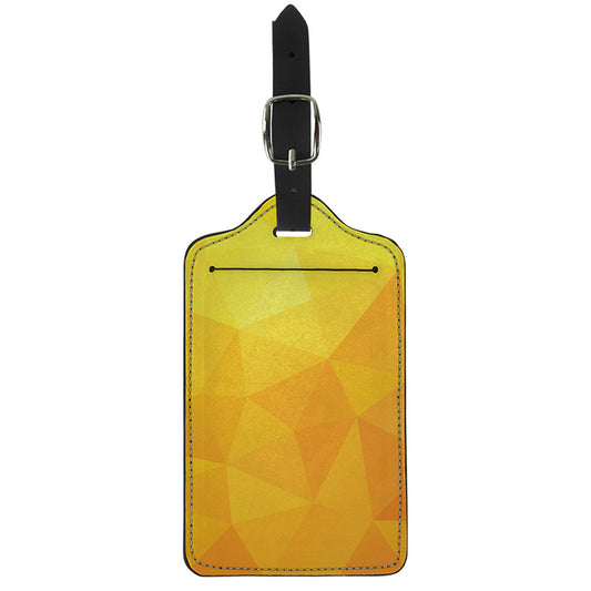 Yellow Polygonal Geometric Print Luggage Tag