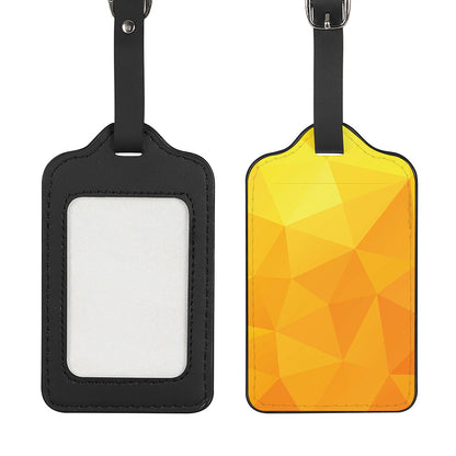 Yellow Polygonal Geometric Print Luggage Tag