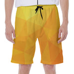 Yellow Polygonal Geometric Print Men's Beach Shorts