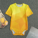 Yellow Polygonal Geometric Print Men's Bodysuit