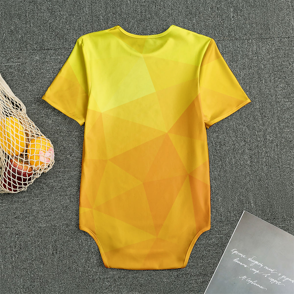 Yellow Polygonal Geometric Print Men's Bodysuit