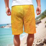 Yellow Polygonal Geometric Print Men's Cargo Shorts
