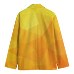 Yellow Polygonal Geometric Print Men's Cotton Blazer