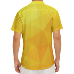 Yellow Polygonal Geometric Print Men's Deep V-Neck Shirt