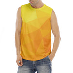 Yellow Polygonal Geometric Print Men's Fitness Tank Top