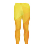 Yellow Polygonal Geometric Print Men's leggings