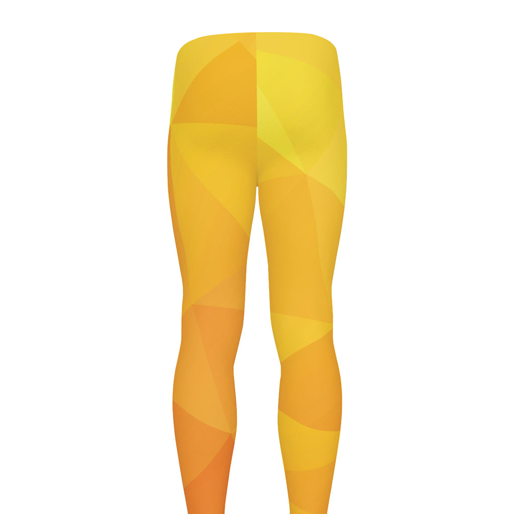 Yellow Polygonal Geometric Print Men's leggings