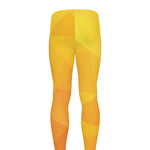 Yellow Polygonal Geometric Print Men's leggings